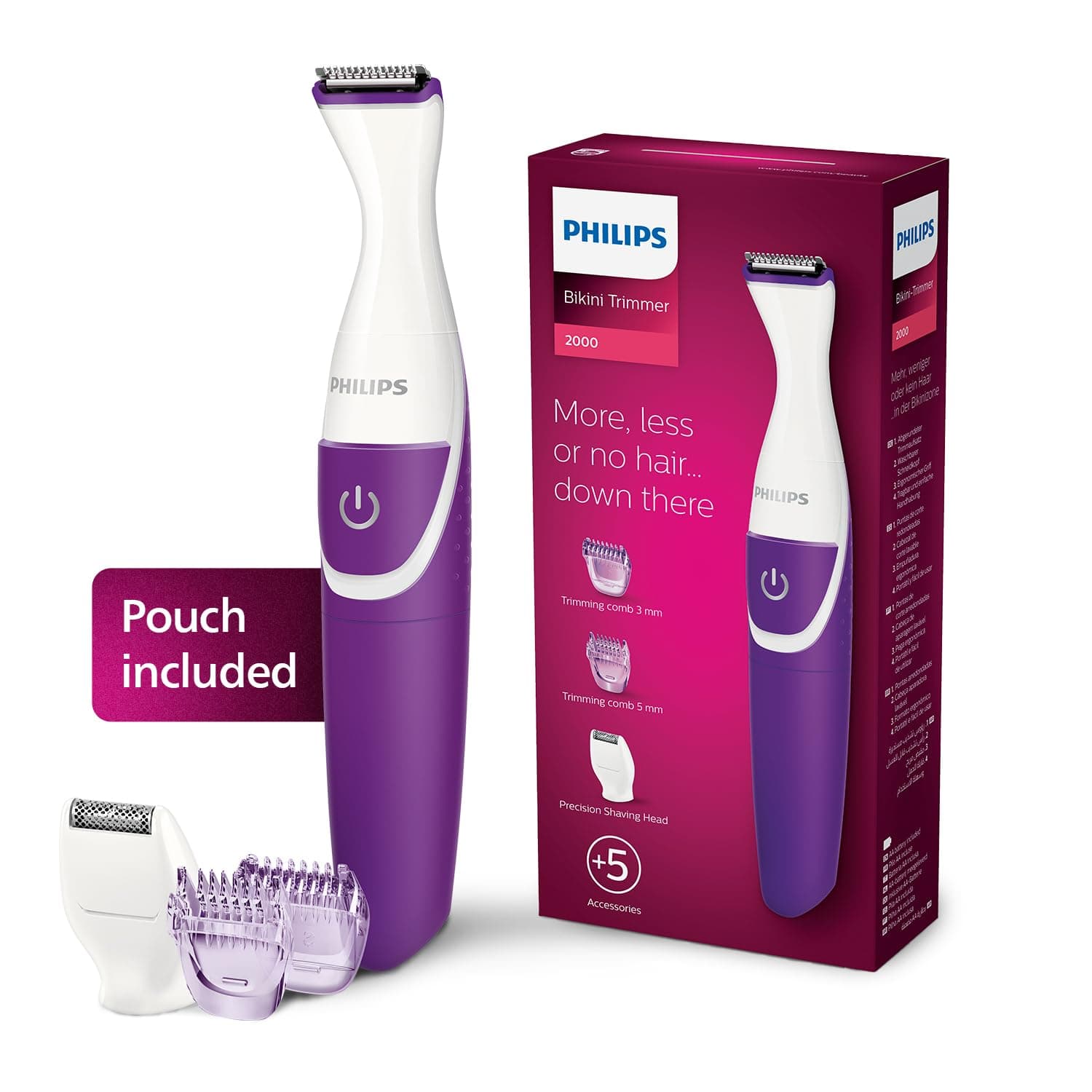 Philips BRT383/15 BikiniGenie Trimmer, Purple
