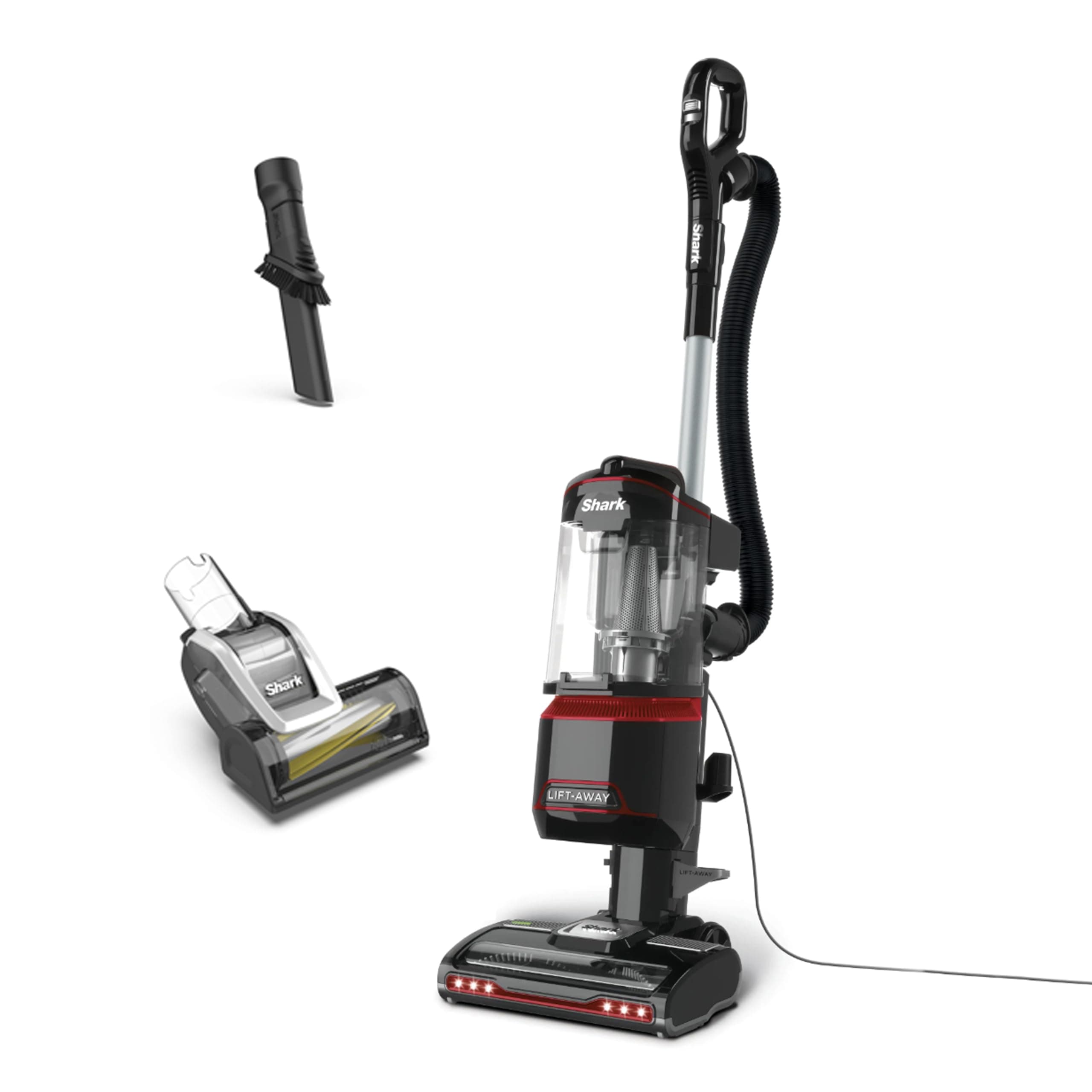 Shark Corded Upright Vacuum Cleaner 1.1L with Lift-Away Technology, Pet Model, LED Headlights, Anti-Allergen, 8m Cord, 750W, Pet, Crevice & Multi-Surface Tools, Red/Black, NV602UKT